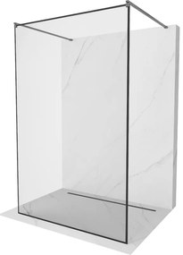 Mexen Kioto, sprchová zástena Walk-In 140 x 200 cm, 8mm sklo čierny vzor, grafitový profil, 800-140-002-66-70