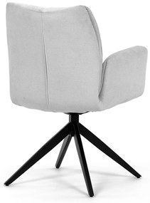 Autronic - Židle jídelní, bílá látka, otočný mechanismus 180°, černý kov - HC-993 WT2 AKCE