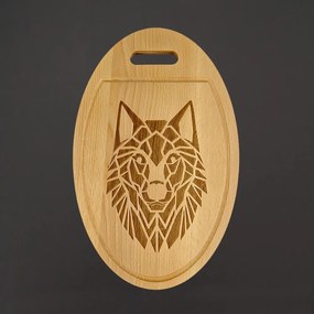 AMADEA Drevená servírovacia doska - podnos oválne vlk, masívne drevo, 38 cm