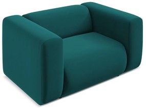 Tyrkysovomodré zamatové kreslo Ekahi – Makamii