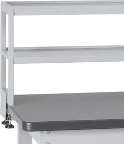 Prídavné kovové police na náradie pre stoly G4, 2 police, nosnosť 40 kg, 1500 x 300 x 450 mm