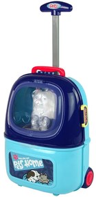 LEAN TOYS Kozmetický salón pre mačku v kufríku - modrá