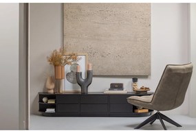 Čierny modulárny TV stolík z borovicového dreva 75x40 cm Finca – WOOOD