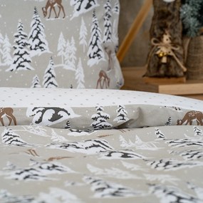 4Home Bavlnené obliečky Christmas forest, 140 x 220 cm, 70 x 90 cm