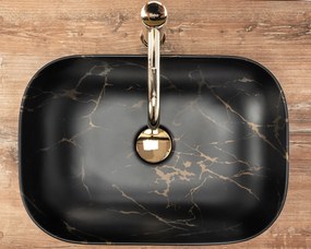 Rea Belinda Marble, umývadlo na dosku 47 x 34 cm, čierna matná, REA-U8908