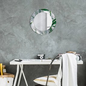 Okrúhle ozdobné zrkadlo Tropické listy fi 50 cm