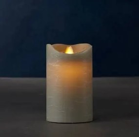 Vosková LED svíčka Sara, 12,5 cm, šedá