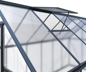 Skleník so základňou BestBerg SH‑6B / 6,6 m² / 364 × 182 × 208 cm / čierna