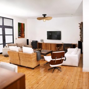 Toolight Toolight, stropné svietidlo 1xE27, APP1827-1CP, čierna-hnedá, OSW-09318