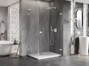 Mexen Lunar-B L, 1-krídlový sprchový kút, pravý, 80 x 70 cm, 8mm číre sklo, biely profil, 832L-080-070-20-00-P