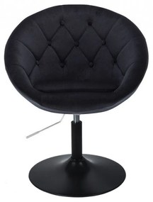 LuxuryForm DESIGN Kreslo VERA VELUR na čiernom tanieri - čierne