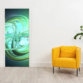Fototapeta na dvere - Zelená abstrakcia (95x205cm)