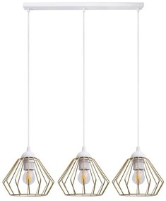 HEXE Luster na lanku CEED GOLD 3xE27/60W/230V biela/zlatá HX0249