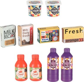 KIK Drevený stánok supermarket s pokladňou, košíkom a potravinami pre deti LULILO