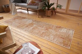 Nouristan - Hanse Home koberce Behúň Cairo 105585 Gizeh Cream Red – na von aj na doma - 80x200 cm