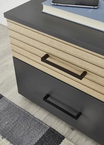 Nočný stolík Laurie, grafit/dub