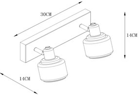 Lucide 77979/02/02 - Bodové svietidlo BJORN 2xE14/40W/230V zlatá