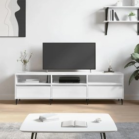 TV skrinka lesklá biela 150x30x44,5 cm kompozitné drevo 831294