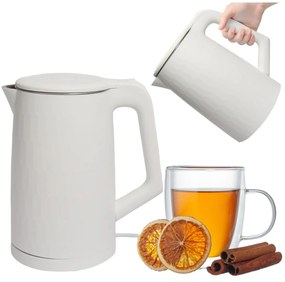 Bauerkraft Bezdrôtová cestovná rýchlovarná kanvica 1500 W 1,8 l otočná biela