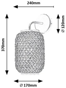 Rabalux 71091 - Nástenné svietidlo ADALLA 1xE27/40W/230V ratan