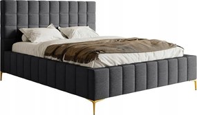 Manželská posteľ 140 cm Sheldona (rošt úl. priest.) (tmavosivá zlatá)