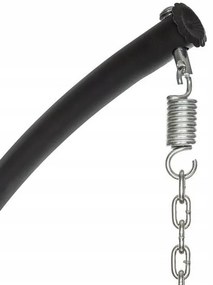 Závesné hojdacie kreslo PALERMO EXTRA, nosnosť 150 kg - čierne + béžové vankúše