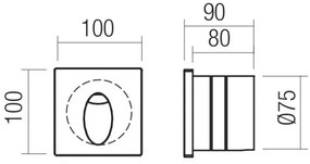 Redo 91199 - LED vonkajšie orientačné svietidlo BAST LED/2,5W/230V IP65 sivá