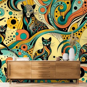 Fototapeta farebné abstraktné mačky