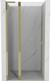 Mexen, Mexen Mist L výklopné sprchové dvere 110 cm, transparentné, zlaté - 8A4L-110-000-50-00