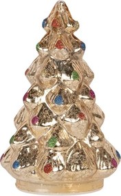 Vianočná svietiaca sklenená dekorácia stromček Tree Led - Ø 12*18 cm
