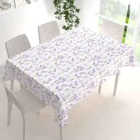 Biante Bavlnený obdĺžnikový obrus Sandra SA-294 Veľké zväzky levandúľ na bielom 80x120 cm