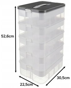 Kruzzel 25759 Úložný box na stavebnici, 35 l, 5 pater