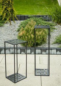 Moderný stojan na kvetináč Labyrint 100 cm ČIERNY