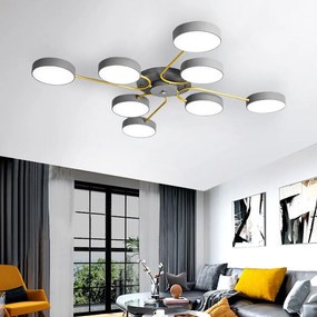 Toolight Toolight, LED stropné svietidlo 8x12W APP532-8C, šedá, OSW-08474