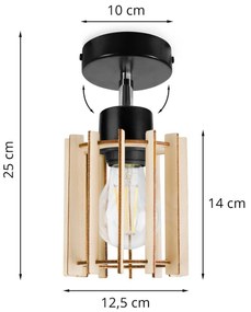 Bodové svietidlo Timber 7, 1x drevené tienidlo, kp