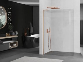 Mexen Kioto L, sprchová zástena Walk-In 90 x 200 cm, 8mm číre sklo, medený matný profil, 800-090-103-65-06