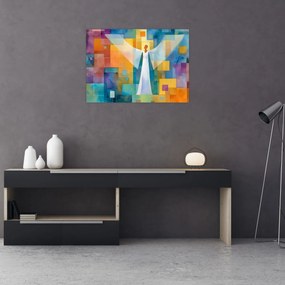 Obraz - Geometrický anjel (70x50 cm)