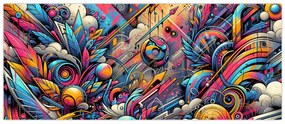 Obraz - Pestrofarebné graffiti (120x50 cm)