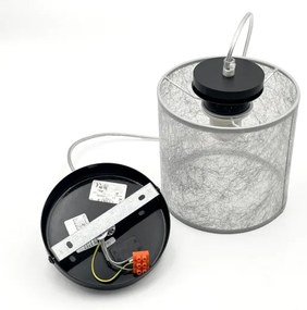 Luster na lanku ROSA 1xE27/60W/230V čierna/šedá