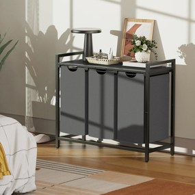 Koš na prádlo Houseland Endy 120 l šedý/černý