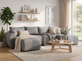 Rozkladacia obojstranná sedacia súprava do U SEVIO 311x145 cm, sivá + 2 vankúšiky ZDARMA