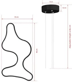 LED luster na lanku ARTISAN LED/36W/230V 6500K čierna