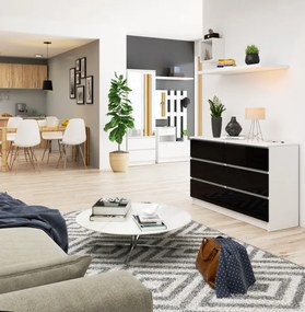 Komoda K120 6SZ CLP čierna, lesk