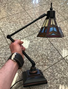 Vitráž nastaviteľná lampa stolová 53