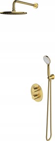 Podomietková Termostatická Sprchová Stĺpka, Brúsená Mosadz