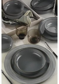 Jedálna súprava 12 ks sivá/porcelán