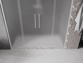 Mexen Velar Duo, posuvné sprchové dvere do otvoru 200 cm, 8mm sklo námraza, brúsená oceľ, 871-200-000-32-97