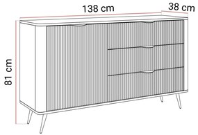 Komoda TURNER béžová 138cm