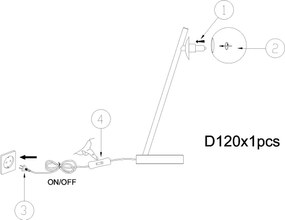 ONLI - Stolná lampa PALOMA 1xG9/10W/230V 38,5 cm zlatá