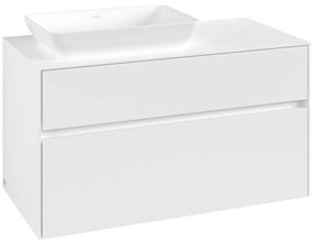 VILLEROY &amp; BOCH Collaro závesná skrinka pod umývadlo na dosku (umývadlo vľavo), 2 zásuvky, 1000 x 500 x 548 mm, White Matt, C11000MS